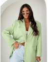 Długa marynarka oversize RIVIERA - pistacjowa