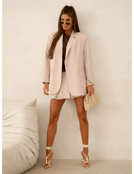 Długa marynarka oversize RIVIERA - beżowa