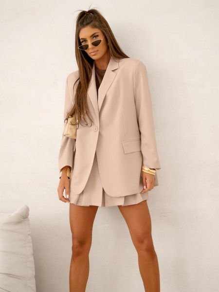 Długa marynarka oversize RIVIERA - beżowa 2