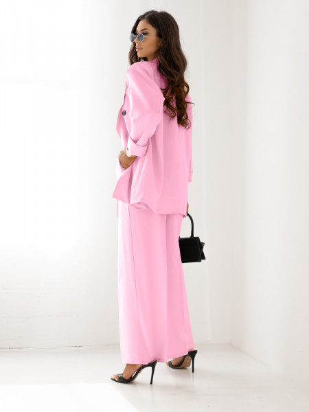 Stylowy garnitur marynarka i spodnie ULLA - pudrowy róż 2