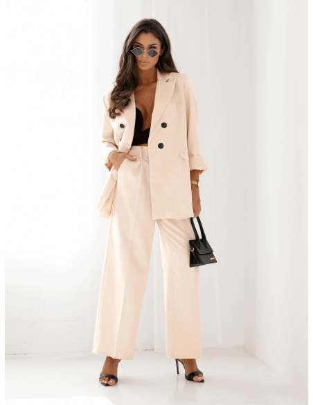 Stylowy garnitur marynarka i spodnie ULLA - beżowy