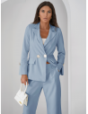 Komplet marynarka i szerokie spodnie KIZZY - błękitny