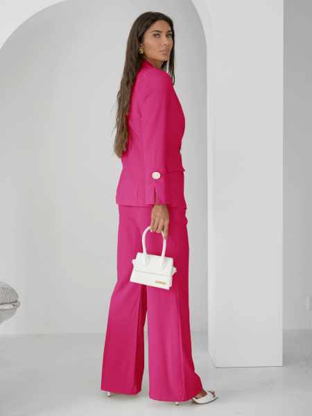 Komplet marynarka i szerokie spodnie KIZZY - fuksjowy