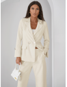 Komplet marynarka i szerokie spodnie KIZZY - śmietankowy