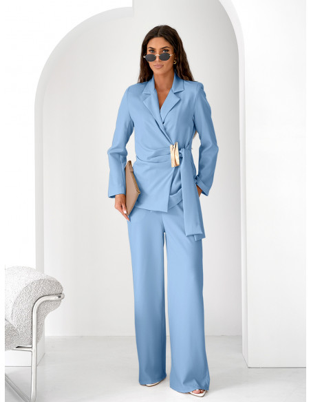 Garnitur marynarka i szerokie spodnie ORION - błękitny