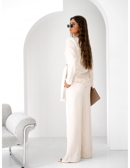 Garnitur marynarka i szerokie spodnie ORION - śmietankowy