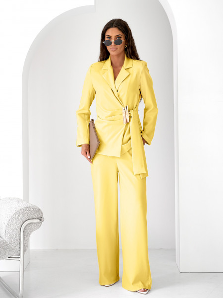 Garnitur marynarka i szerokie spodnie ORION - cytrynowy 2
