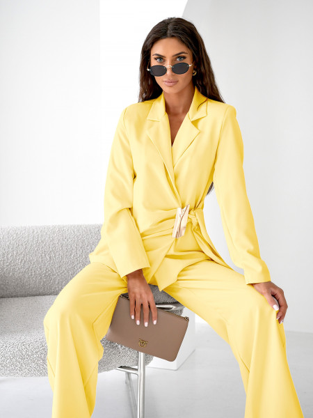 Garnitur marynarka i szerokie spodnie ORION - cytrynowy