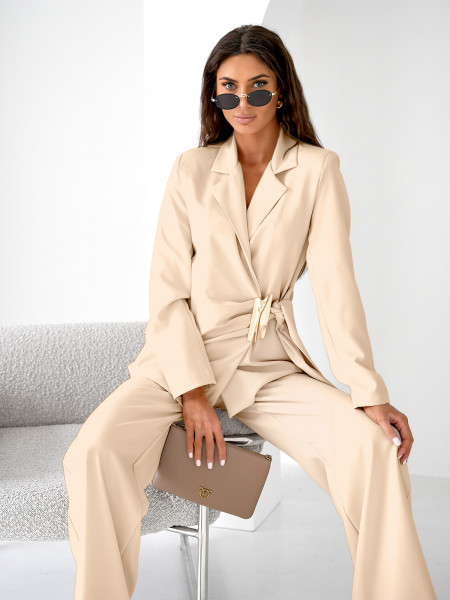 Garnitur marynarka i szerokie spodnie ORION - beżowy