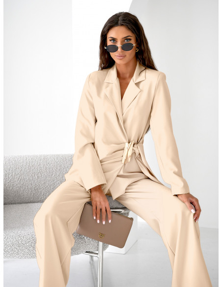 Garnitur marynarka i szerokie spodnie ORION - beżowy