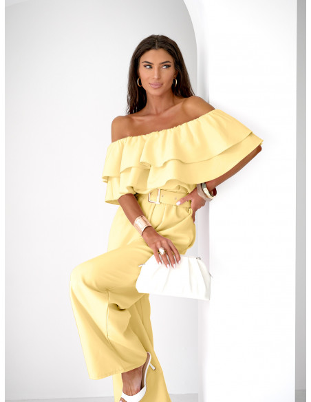 Kombinezon z odkrytymi ramionami ALMINA - cytrynowy