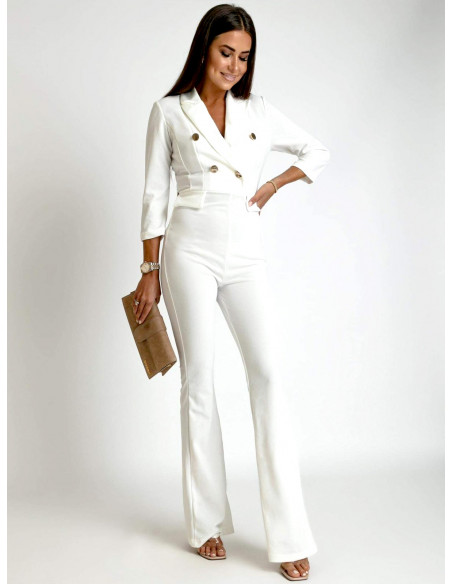 Elegancki dopasowany kombinezon LONZA - biały