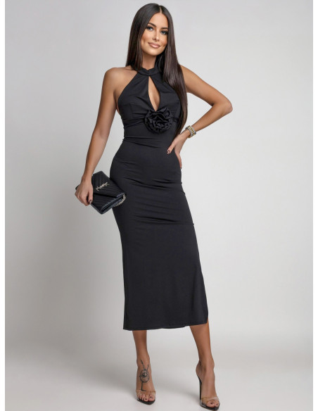 Dopasowana sukienka z odkrytymi plecami ZARIA - czarna