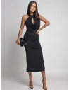 Dopasowana sukienka z odkrytymi plecami ZARIA - czarna