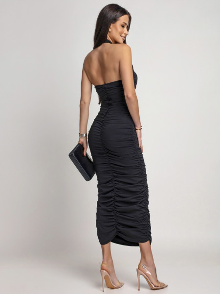 Dopasowana sukienka z odkrytymi plecami ISSA - czarna 2