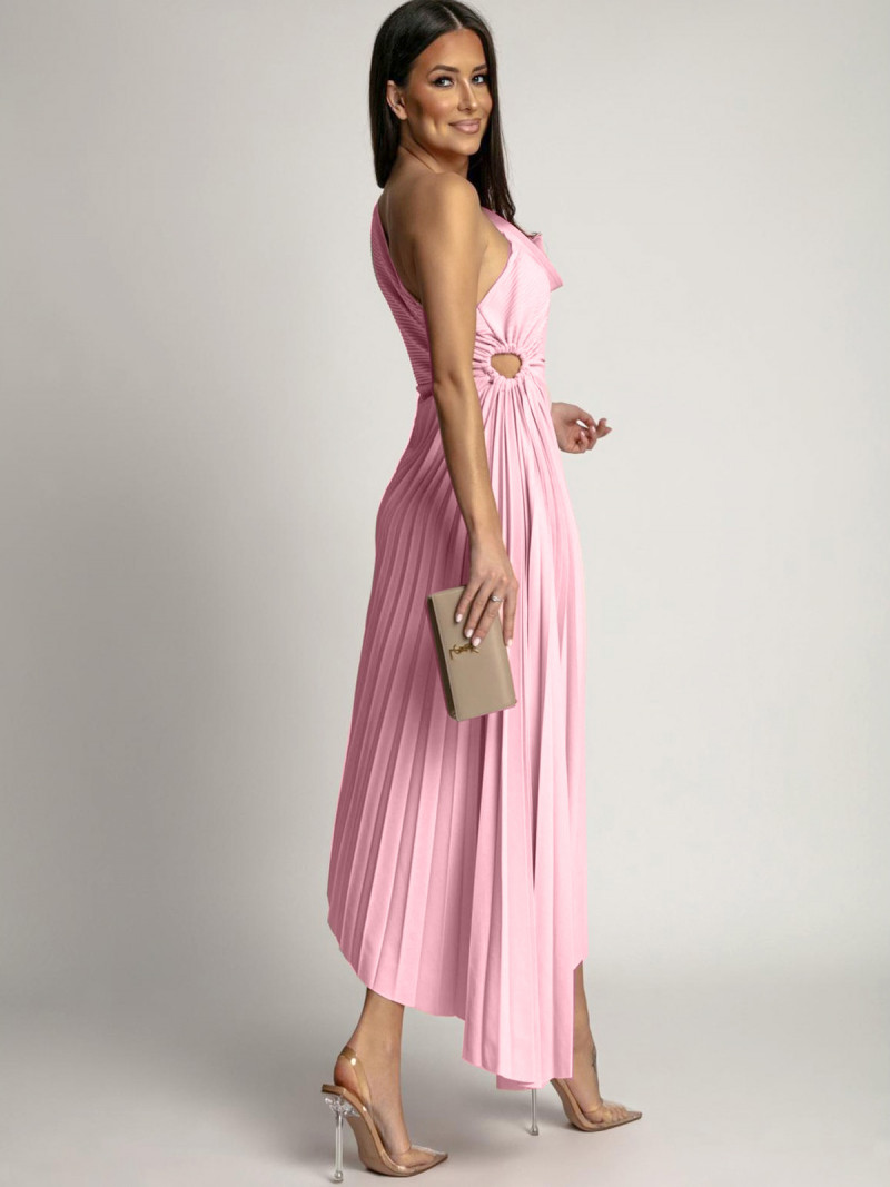 Asymetryczna plisowana sukienka z...