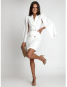 Sukienka mini z pelerynowymi rękawami WERA - biała