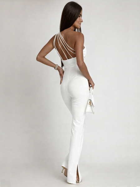 Dopasowany kombinezon na ramiączkach SONNY - biały 2