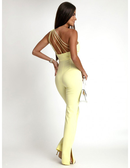 Dopasowany kombinezon na ramiączkach SONNY - cytrynowy