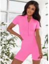 Elastyczny sportowy kombinezon z zamkiem EDRO - neon róż