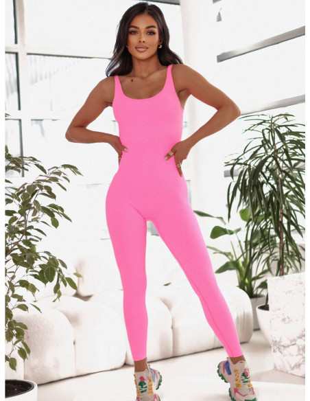 Sportowy kombinezon na ramiączkach ARRO - neon róż