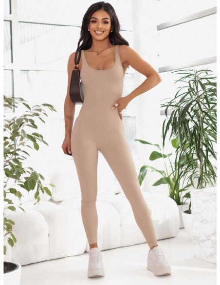 Sportowy kombinezon na ramiączkach ARRO - beżowy