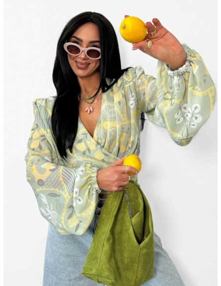 Wiskozowa przekładana bluzka w print ADERIA - wzór 3