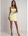 Elegancka sukienka mini z gorsetową górą KENNA - cytrynowa