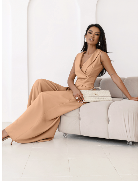 Kombinezon z szerokimi nogawkami ORMAN - cappuccino