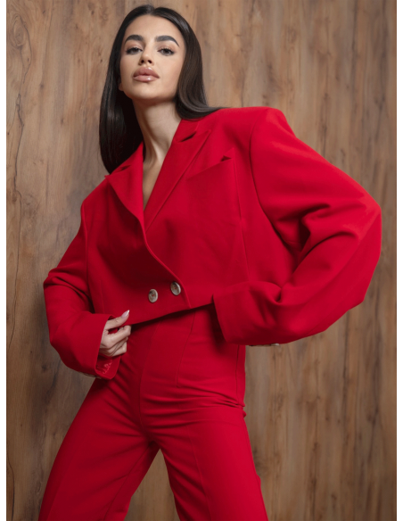 Krótka marynarka oversize ESMINA - czerwona