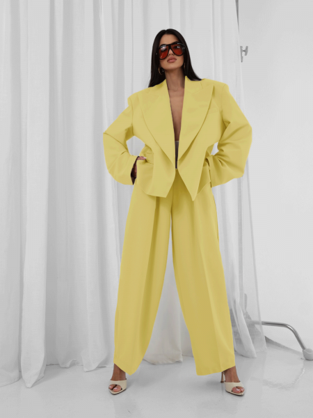 Stylowa marynarka oversize GILIS - limonkowa 2