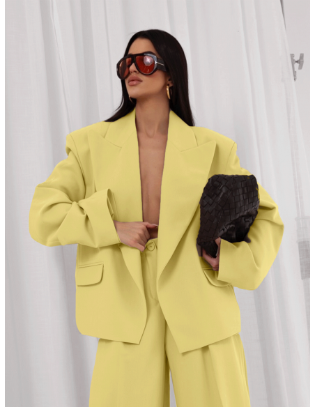 Stylowa marynarka oversize GILIS - limonkowa