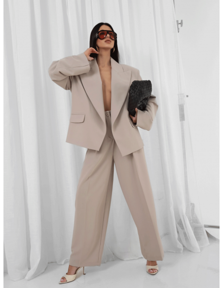 Stylowa marynarka oversize GILIS - cappuccino