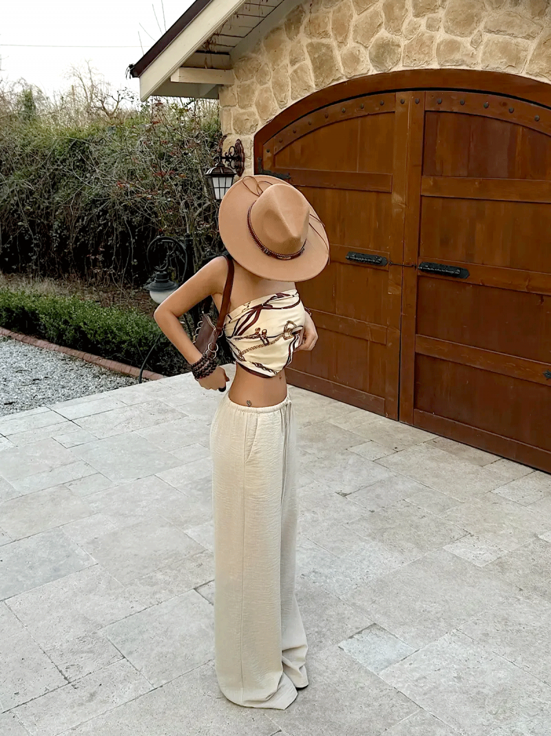 Stylowe szerokie spodnie VELVERA -...