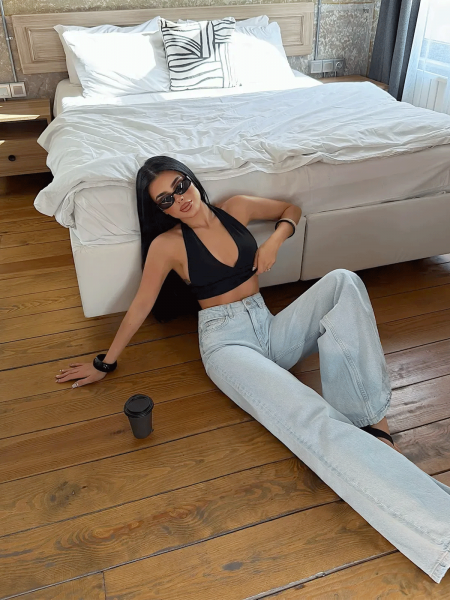 Spodnie jeans z szerokimi nogawkami ALVENA - jasny jeans 2