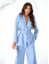Stylowy garnitur z szerokimi spodniami LUNISA - błękitny