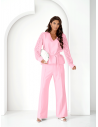 Komplet bluzka z rękawami z koronki i spodnie ROST - pudrowy róż