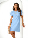 Sukienka mini z krótkim rękawem KALENA - błękitna
