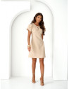 Sukienka mini z krótkim rękawem KALENA - beżowa