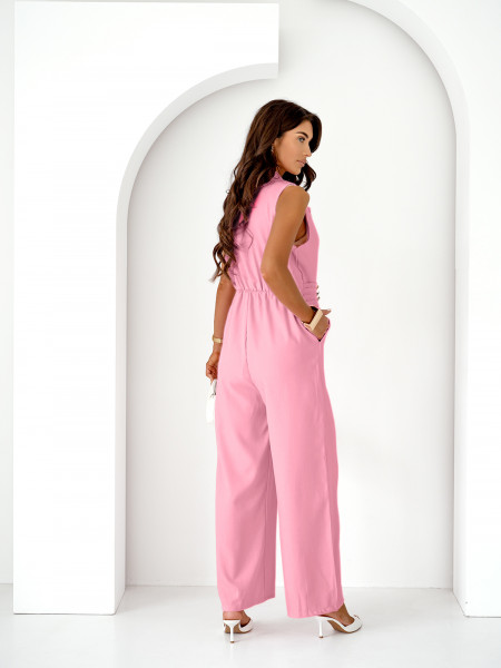 Stylowy kombinezon z szerokimi nogawkami MODEA - pudrowy róż 2