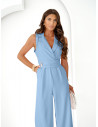 Stylowy kombinezon z szerokimi nogawkami MODEA - błękitny