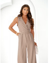 Stylowy kombinezon z szerokimi nogawkami MODEA - mocha mousse