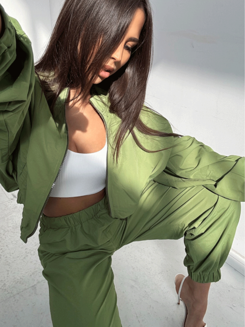 Stylowy komplet dresowy VIRENA - zielony