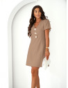 Sukienka mini z bufiastym rękawkiem MELVIA - mocha mousse