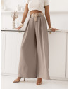 Eleganckie spodnie z szerokimi nogawkami SOLVEA - mocha mousse