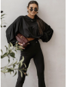 Stylowa bluza oversize ze ściągaczem LURENA - czarna