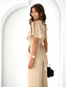 Stylowy kombinezon z szerokimi nogawkami DORELA - beżowy