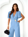 Stylowy kombinezon z szerokimi nogawkami DORELA - błękitny