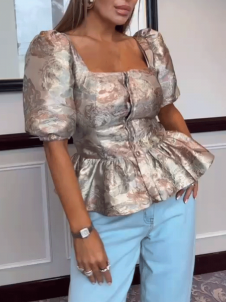 Elegancka bluzka z baskinką NARELIA - wzór 1