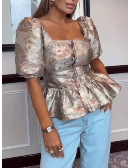 Elegancka bluzka z baskinką NARELIA - wzór 1